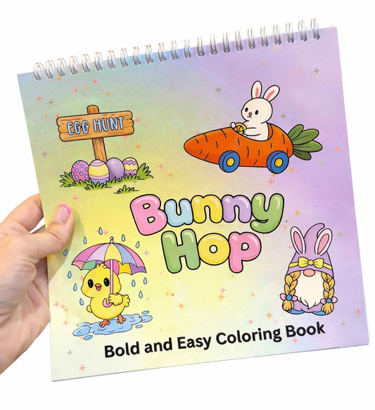Bunny Hop - Bold and Easy Coloring Book