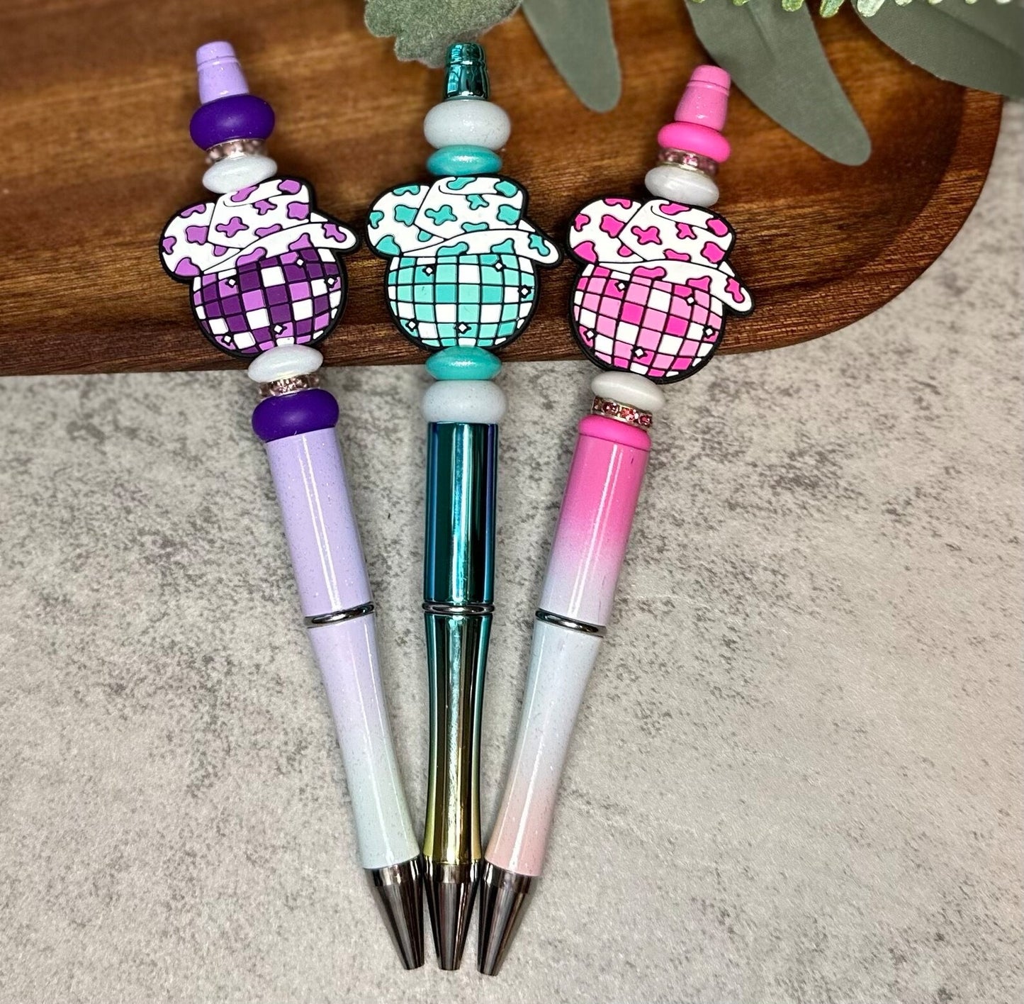 Disco Cowgirl Custom Ballpoint Pen, Rhinestone Cowgirl Beaded Pen Cowboy Hat Beaded Pen, Custom Cowgirl Pen