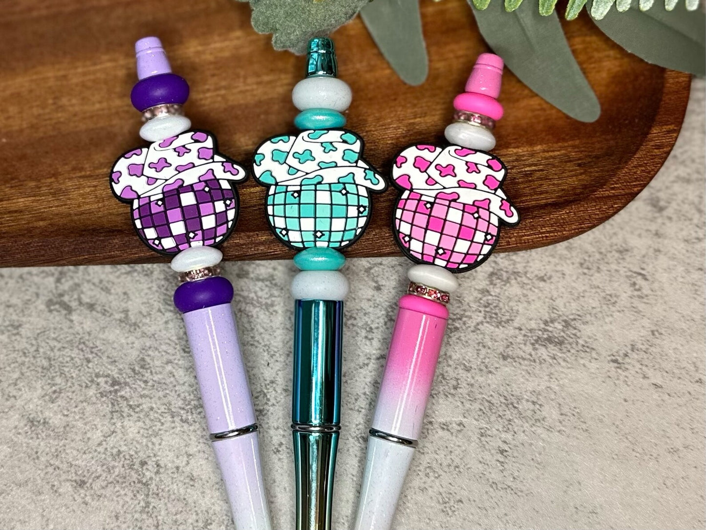 Disco Cowgirl Custom Ballpoint Pen, Rhinestone Cowgirl Beaded Pen Cowboy Hat Beaded Pen, Custom Cowgirl Pen