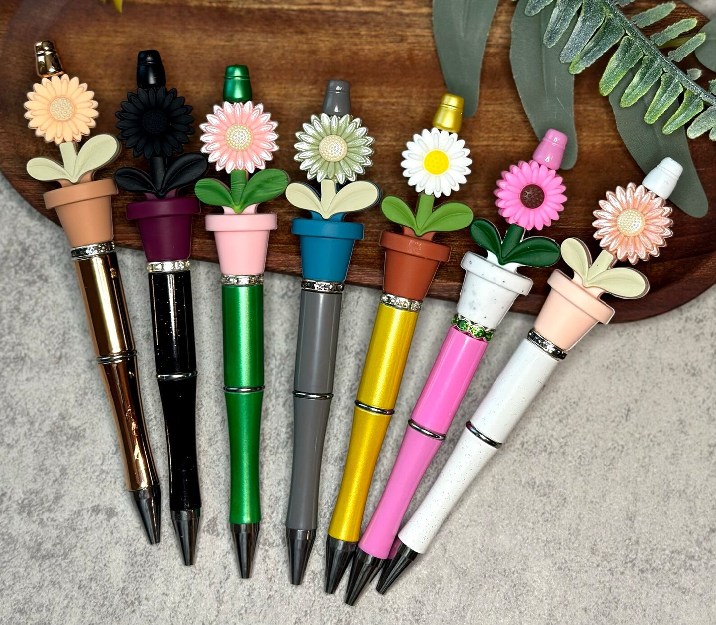 Sunflower Custom Beaded Pen, Flower Custom Ballpoint Pen, Happy Flower Custom Pen, Great Gift for Moms, Teacher Gift