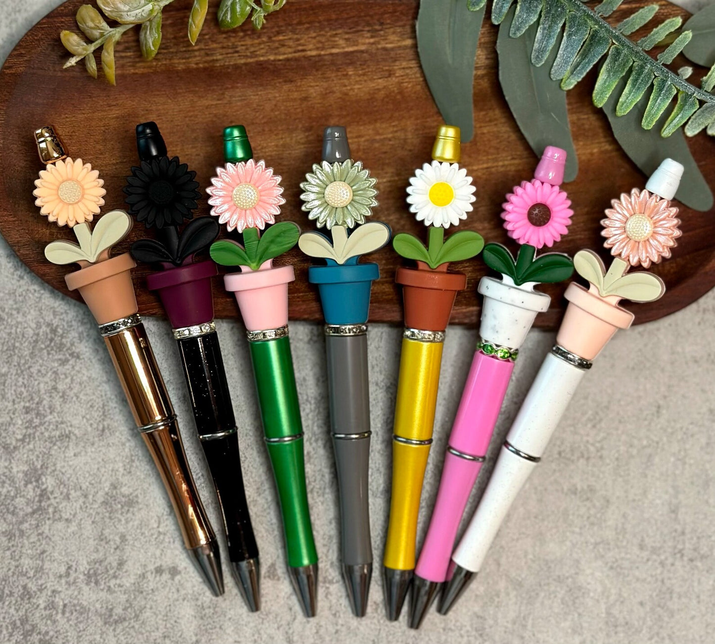 Sunflower Custom Beaded Pen, Flower Custom Ballpoint Pen, Happy Flower Custom Pen, Great Gift for Moms, Teacher Gift