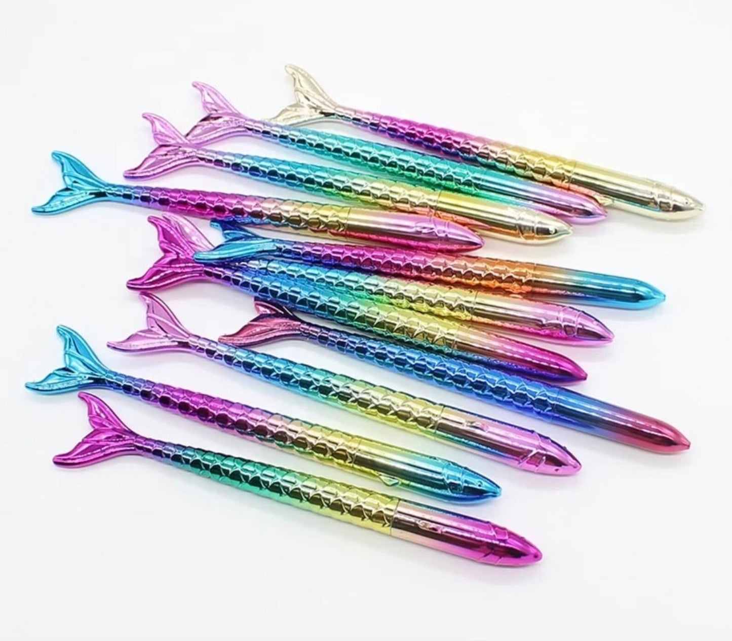 Novelty Mermaid Tale Ballpoint Pen, Fun Metallic Fish Ballpoint Pen, Mermaid Pen