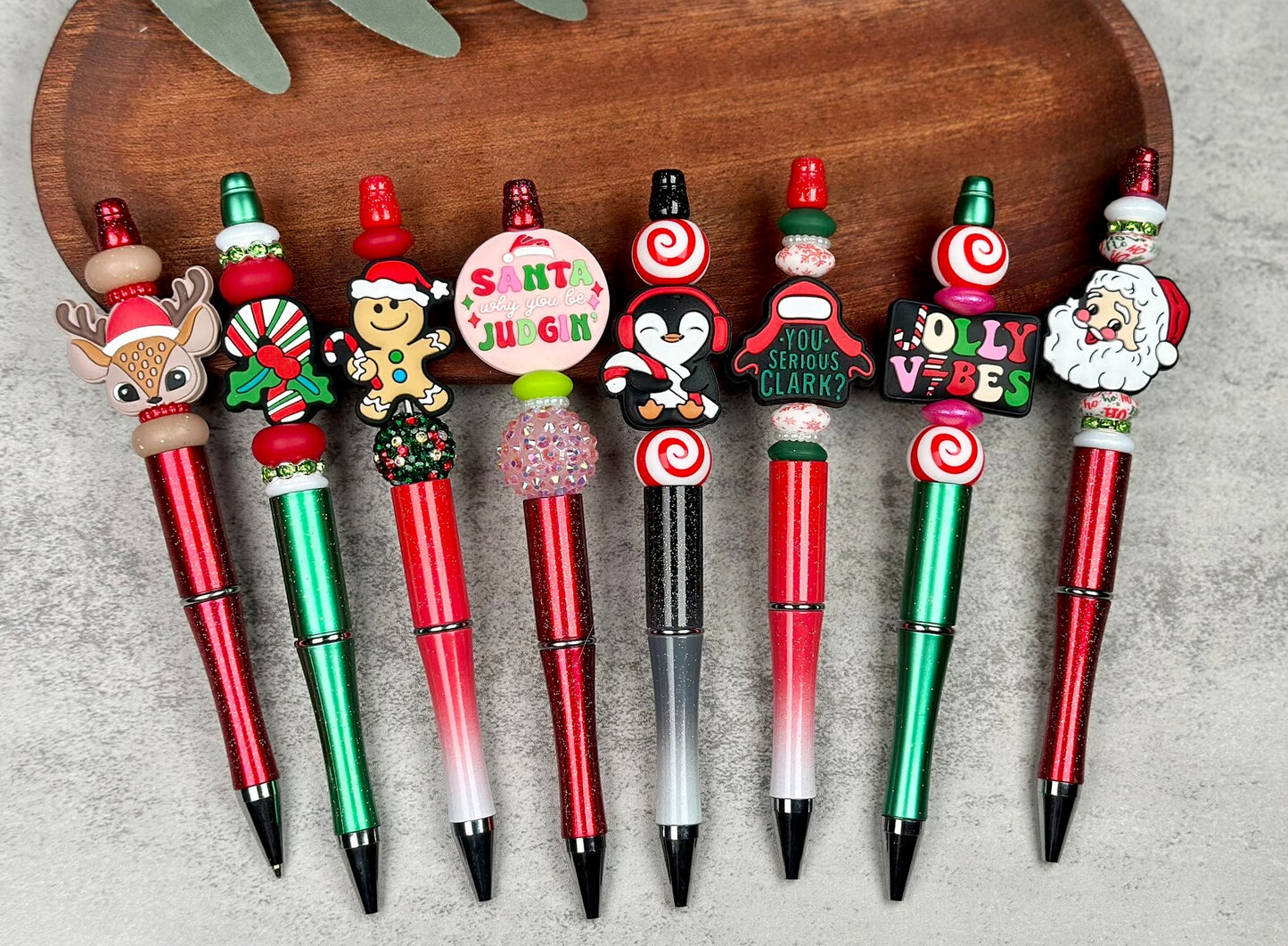 Christmas Ballpoint Pen, Ballpoint Beaded Pen, Great Gift for Kids, Teens, and Teachers. Great Stocking Stuffer Gifts