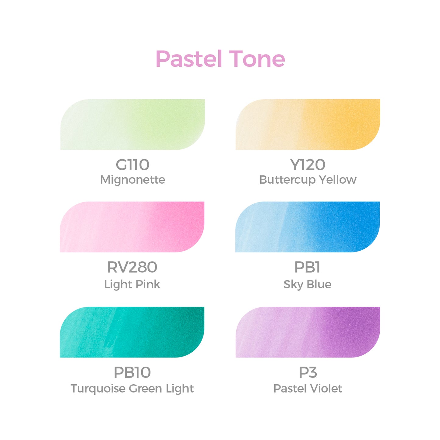 Ohuhu PASTEL Tones 6 Pack